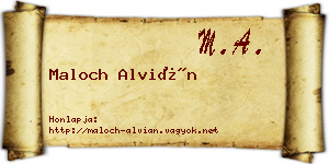 Maloch Alvián névjegykártya